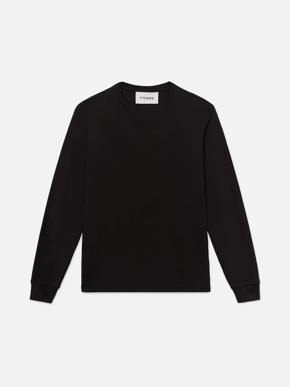 Duo Fold Long Sleeve Crew in Noir | Frame Denim