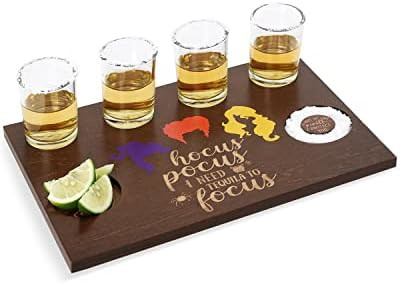 Halloween Witch Tequila Shot Board Serving Tray, Zingoetrie Hocus Pocus Shot Glass Holder Display... | Amazon (US)