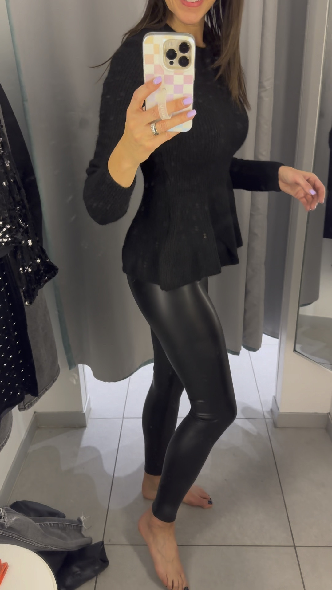 Coated Leggings - Black - Ladies curated on LTK