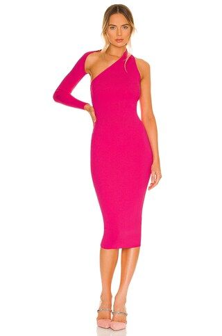 NBD Kaiya Midi Dress in Hot Pink from Revolve.com | Revolve Clothing (Global)