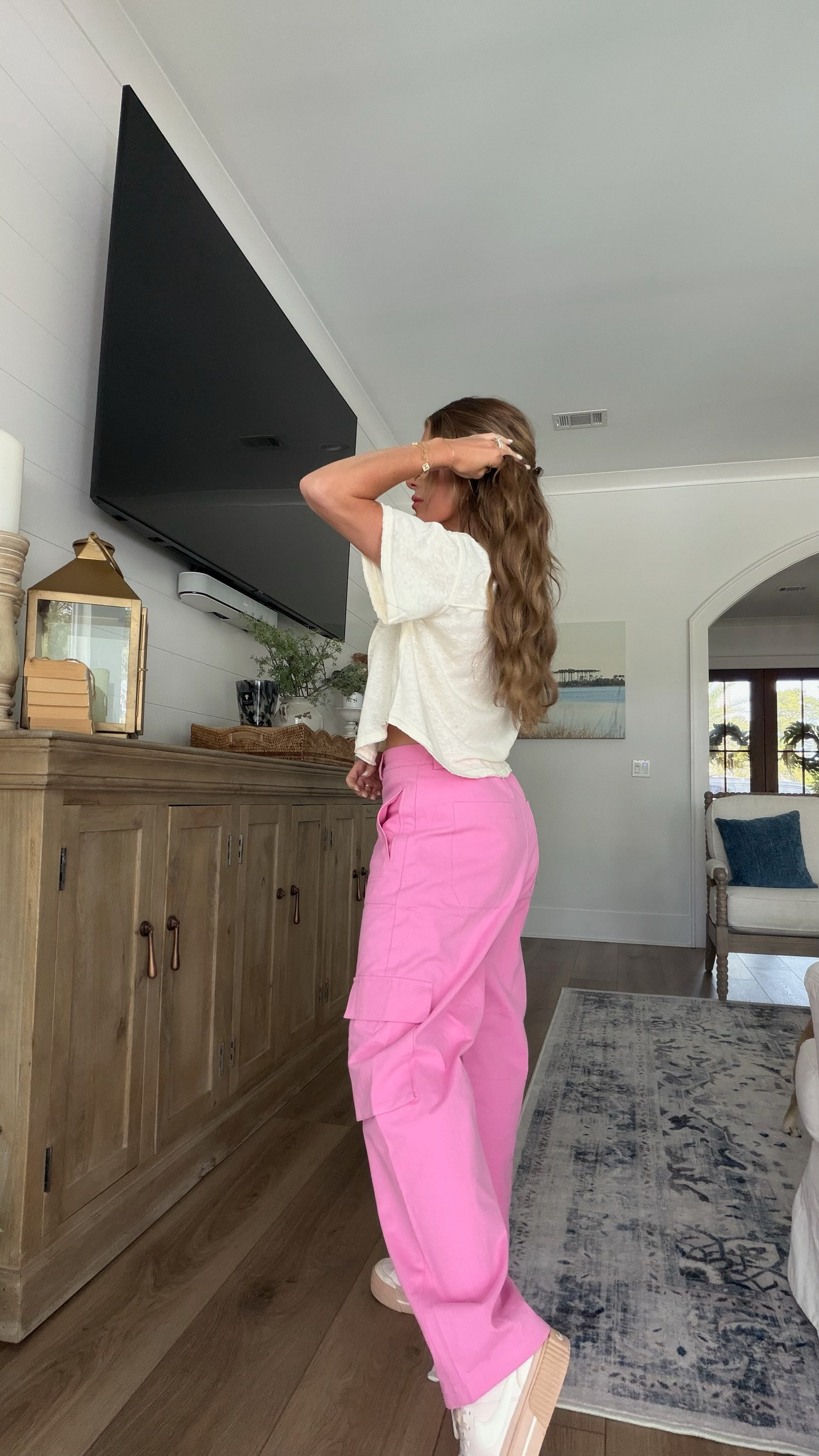I can't get enough of these pink pants! Perfect for an easy-going summer vibe. summer style, pink pants, casual chic, amazon finds, jess fay 

 #LTKPetite