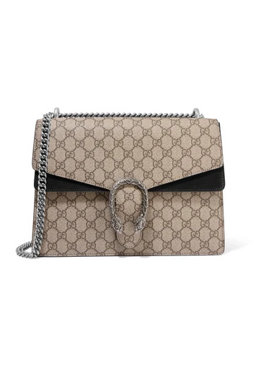 Dionysus medium coated-canvas and suede shoulder bag | NET-A-PORTER (UK & EU)