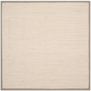 SAFAVIEH Natural Fiber Marble/Khaki 8 ft. x 8 ft. Square Border Area Rug NF143E-8SQ - The Home De... | The Home Depot