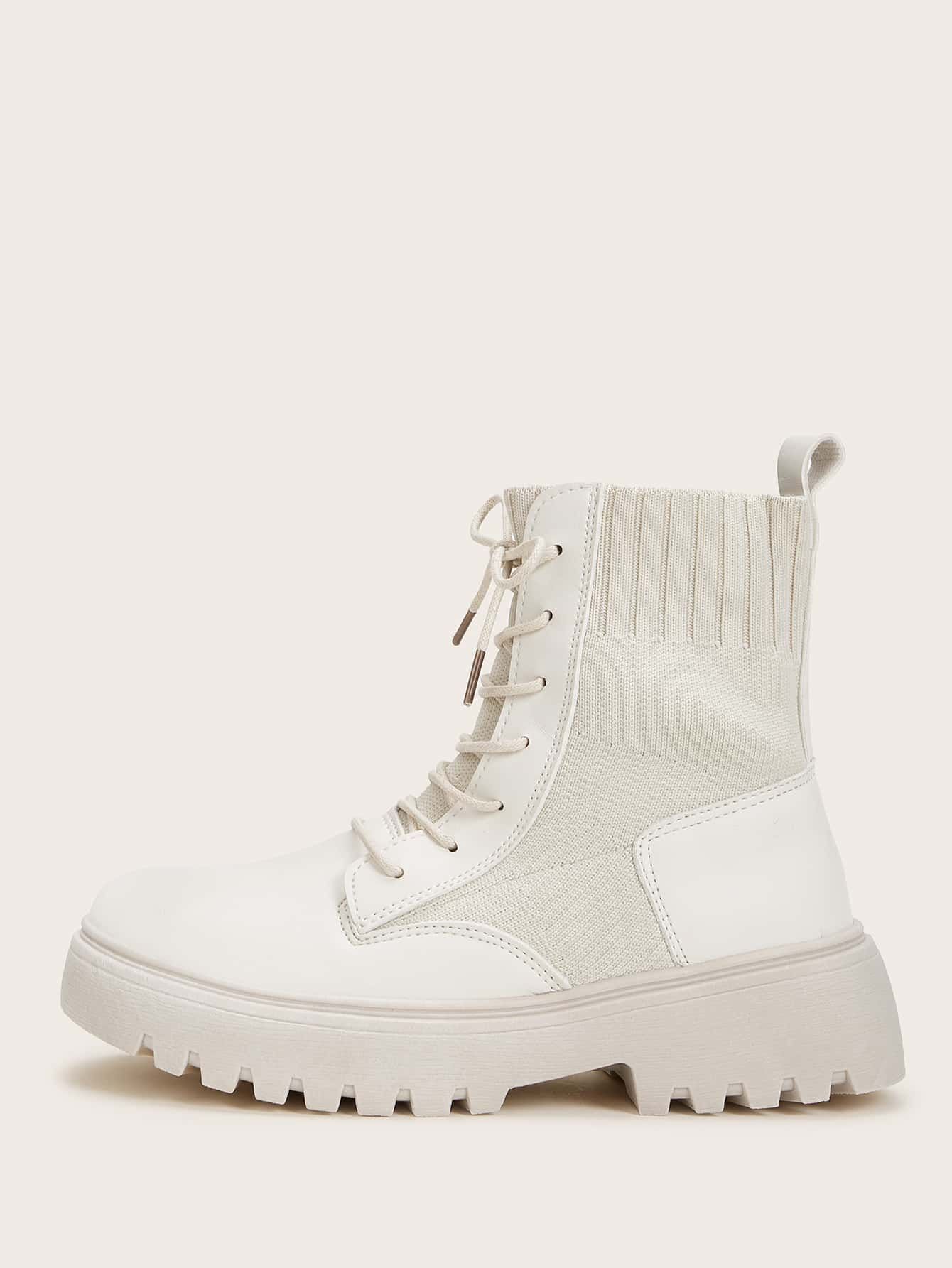 Lace-up Front Lug Sole Boots | SHEIN