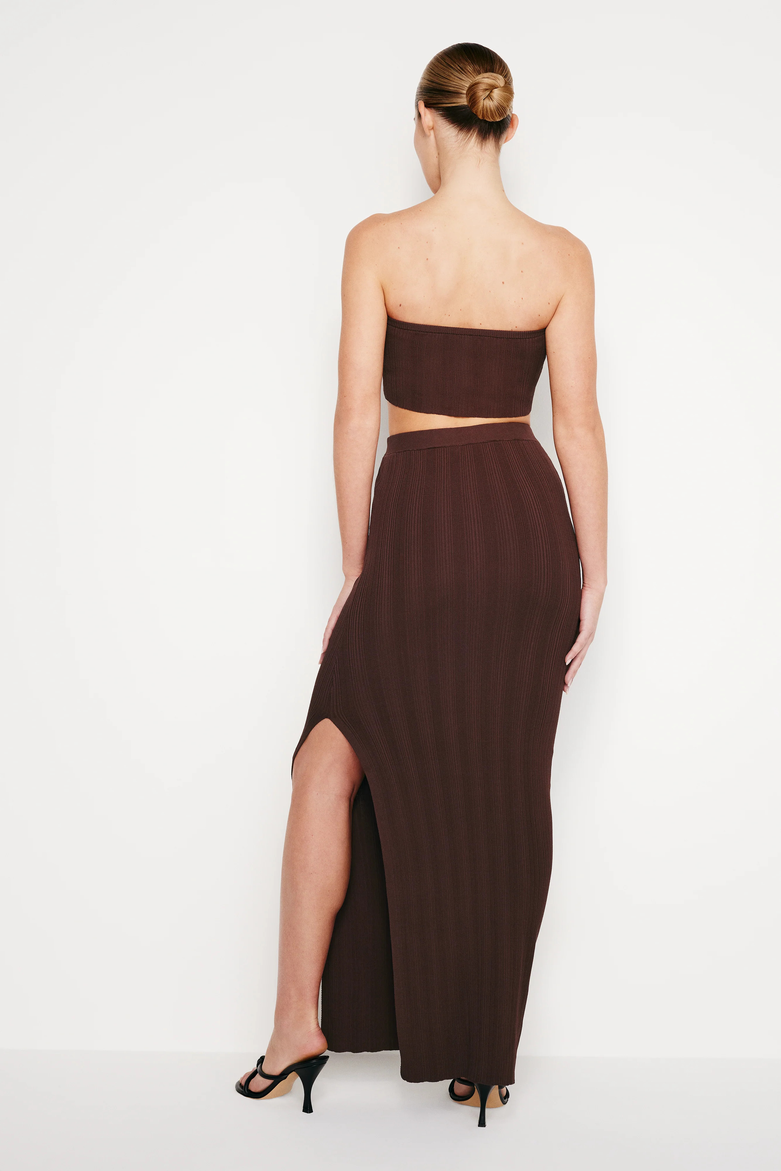 RIBBED KNIT MAXI SKIRT | Good American