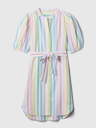 Linen-Cotton Puff Sleeve Mini Shirtdress | Gap (US)