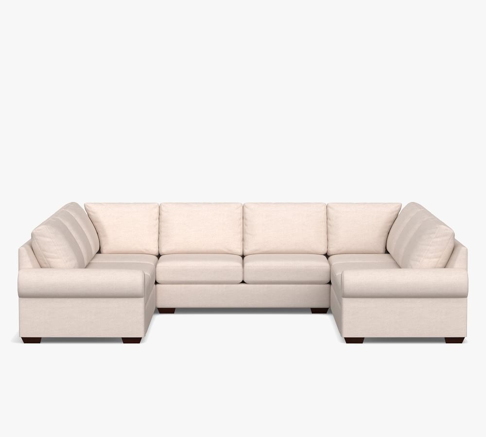 Big Sur Roll Arm Upholstered U-Shaped Sectional | Pottery Barn (US)