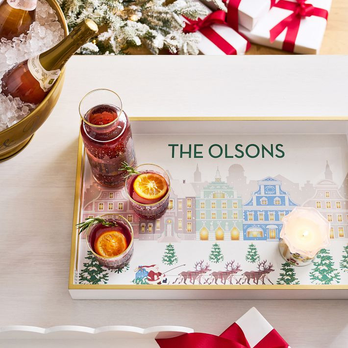 Holiday Village Lacquer Tray | Mark and Graham