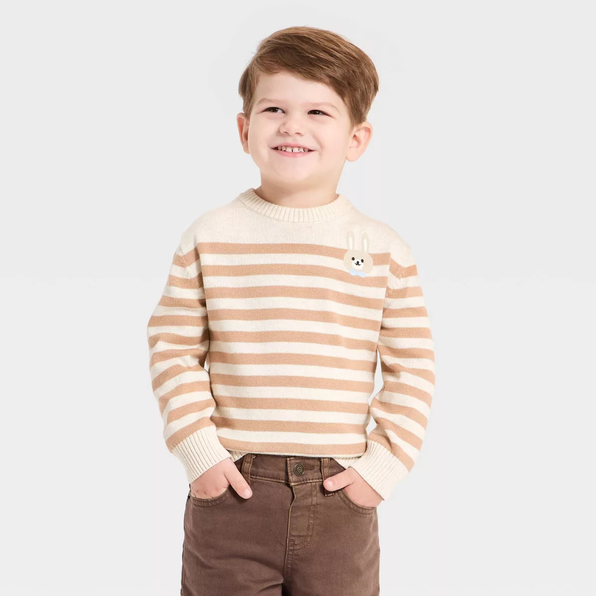 Toddler Boys' Easter Bunny Pullover Sweater - Cat & Jack™ Cream 5T | Target
