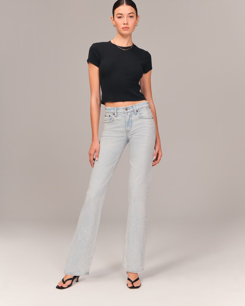 Women's Mid Rise Straight Jean | Women's Bottoms | Abercrombie.com | Abercrombie & Fitch (US)