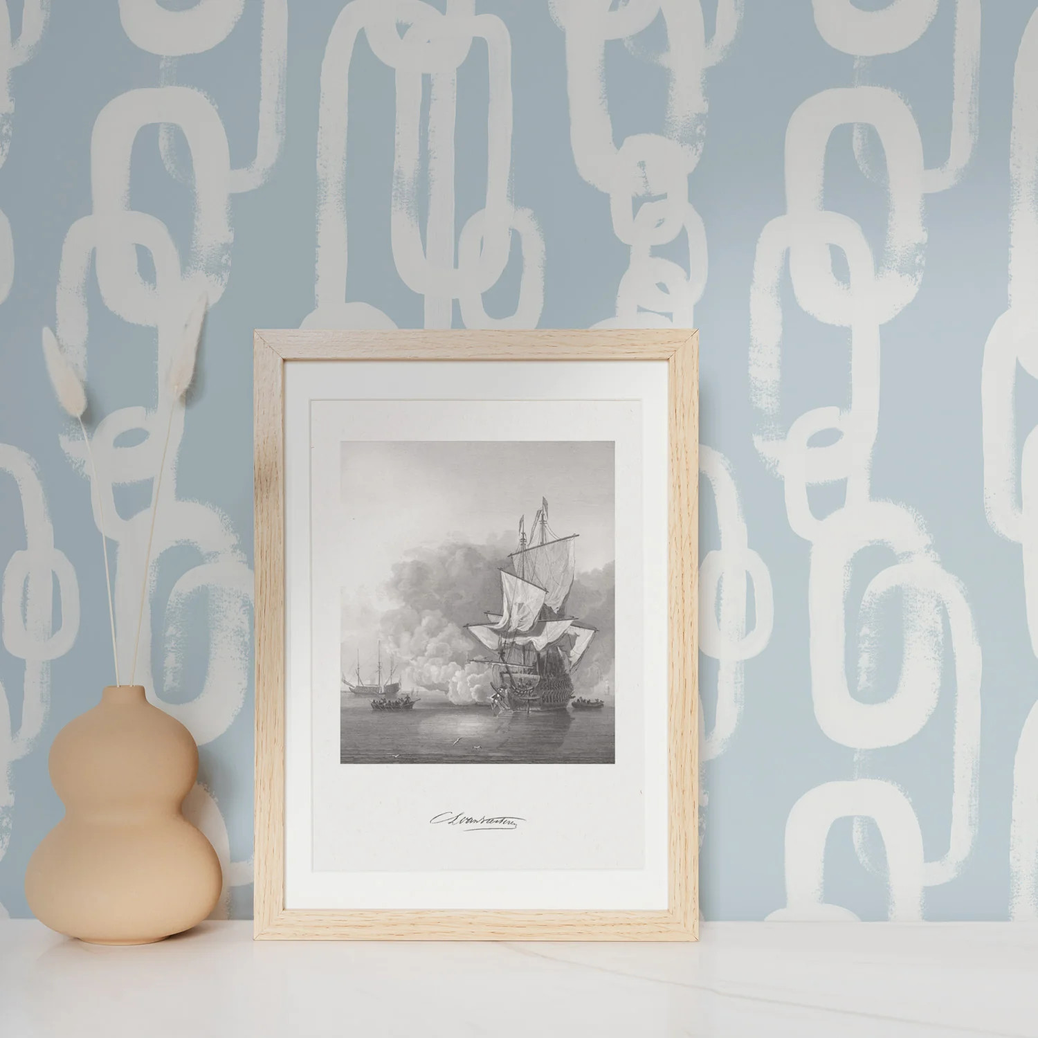 Light Blue Chain Pattern © Wallpaper | Livettes Wallpaper