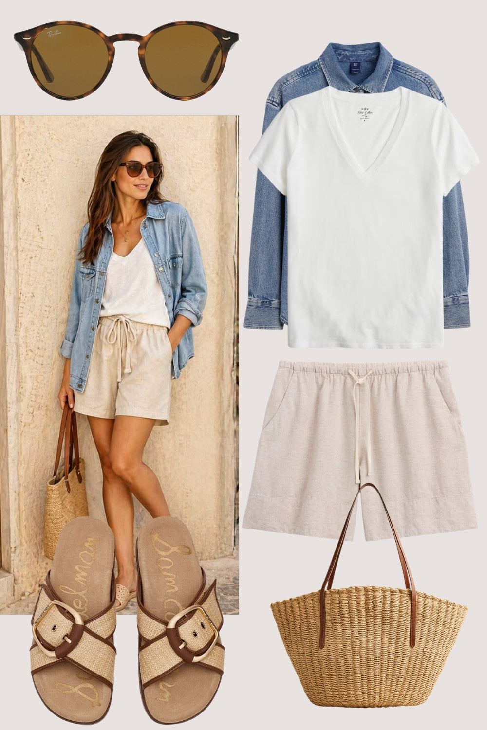 Late Summer Outift

Once the weather starts to cool this is the perfect outfit of the day.  A denim shirt layered over a t shirt. Pair with linen shorts, a bag, and sandals.

#LTKOver40 #LTKMidsize #LTKootd