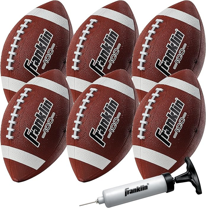 Franklin Sports Kids Junior Grip-Rite Youth Junior Size Rubber Footballs - Peewee Kids Durable Ou... | Amazon (US)