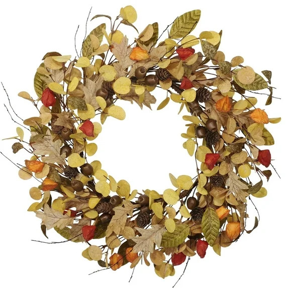 Scidweet Fall Wreath for Front Door Decor, 20" Artificial Eucalyptus Leaves Pinecone Autumn Wreat... | Walmart (US)