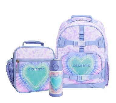 Mackenzie Lavender Heart Tie-Dye Backpack & Lunch Bundle, Set of 3 | Pottery Barn Kids