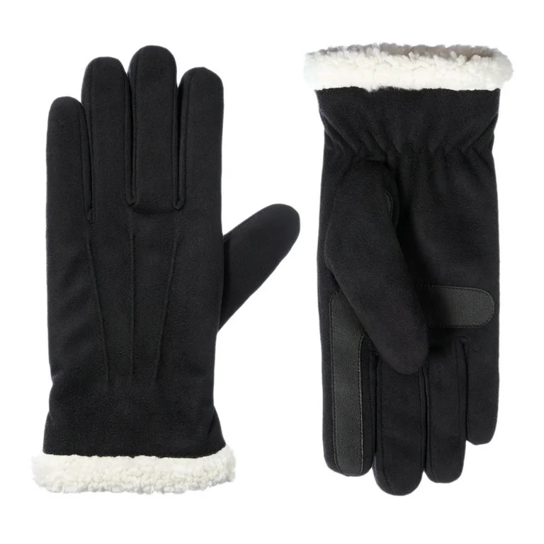 Isotoner Women's Microfiber Glove with Sherpa Cuff Black | Walmart (US)