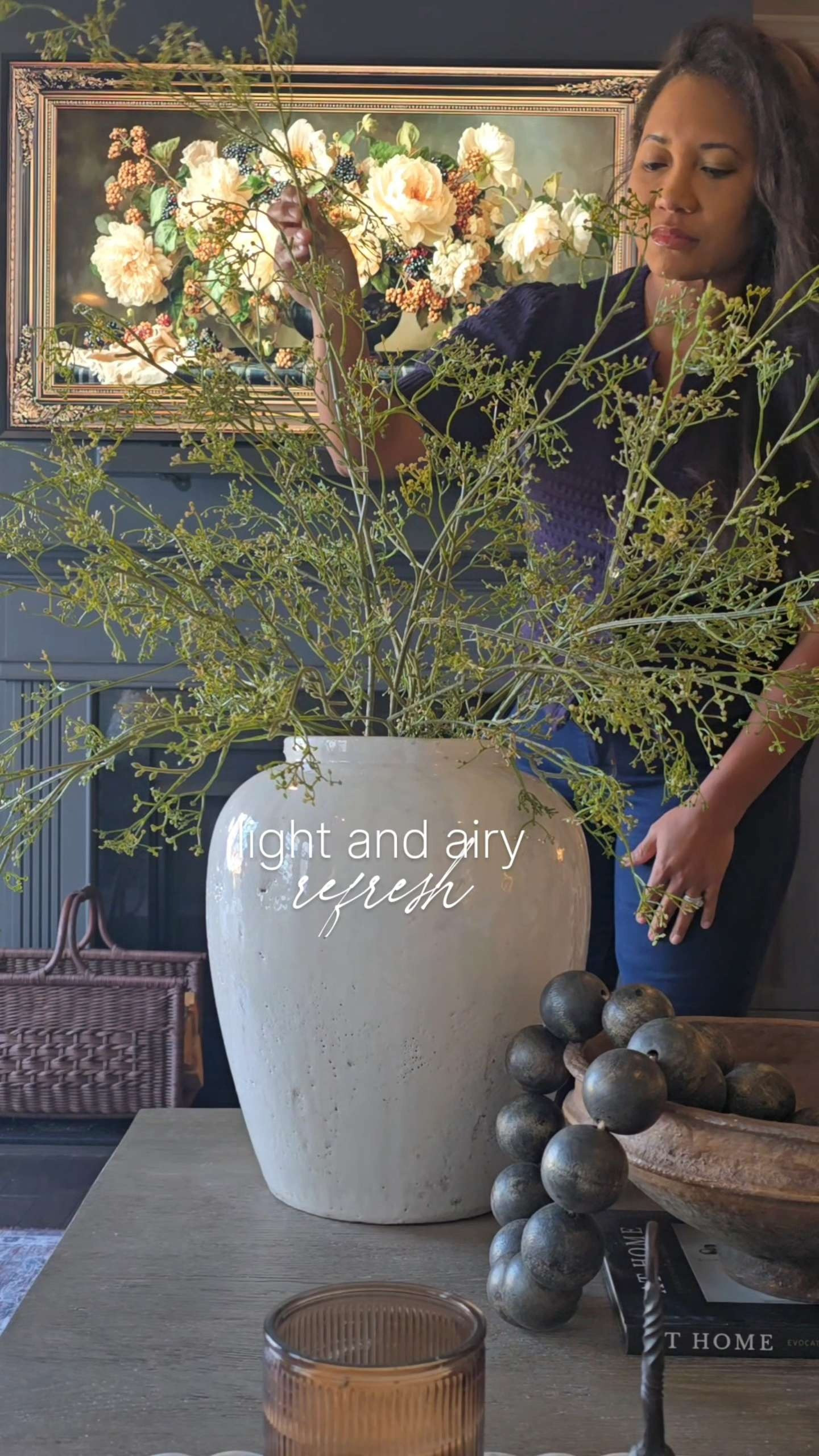 Light and airy refresh to start the new year. I'm using 12 stems in this oversized vase. They come in a set of 3.  

 #LTKSeasonal #LTKHome #LTKFindsUnder50