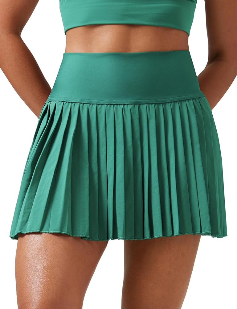 CRZ YOGA High Waisted Pleated Tennis Skirts for Women - Mini Lined Casual Tummy Control Skort wit... | Amazon (US)
