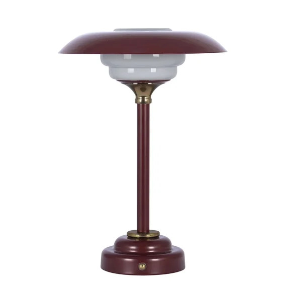 Better Homes & Gardens 12" Portable Red Ripple Lamp, dimmable with touch switch and USB-C | Walmart (US)