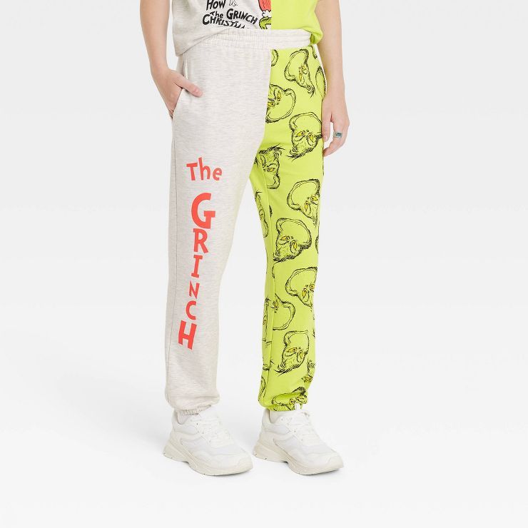 Women's The Grinch Colorblock Graphic Jogger Pants - Green | Target
