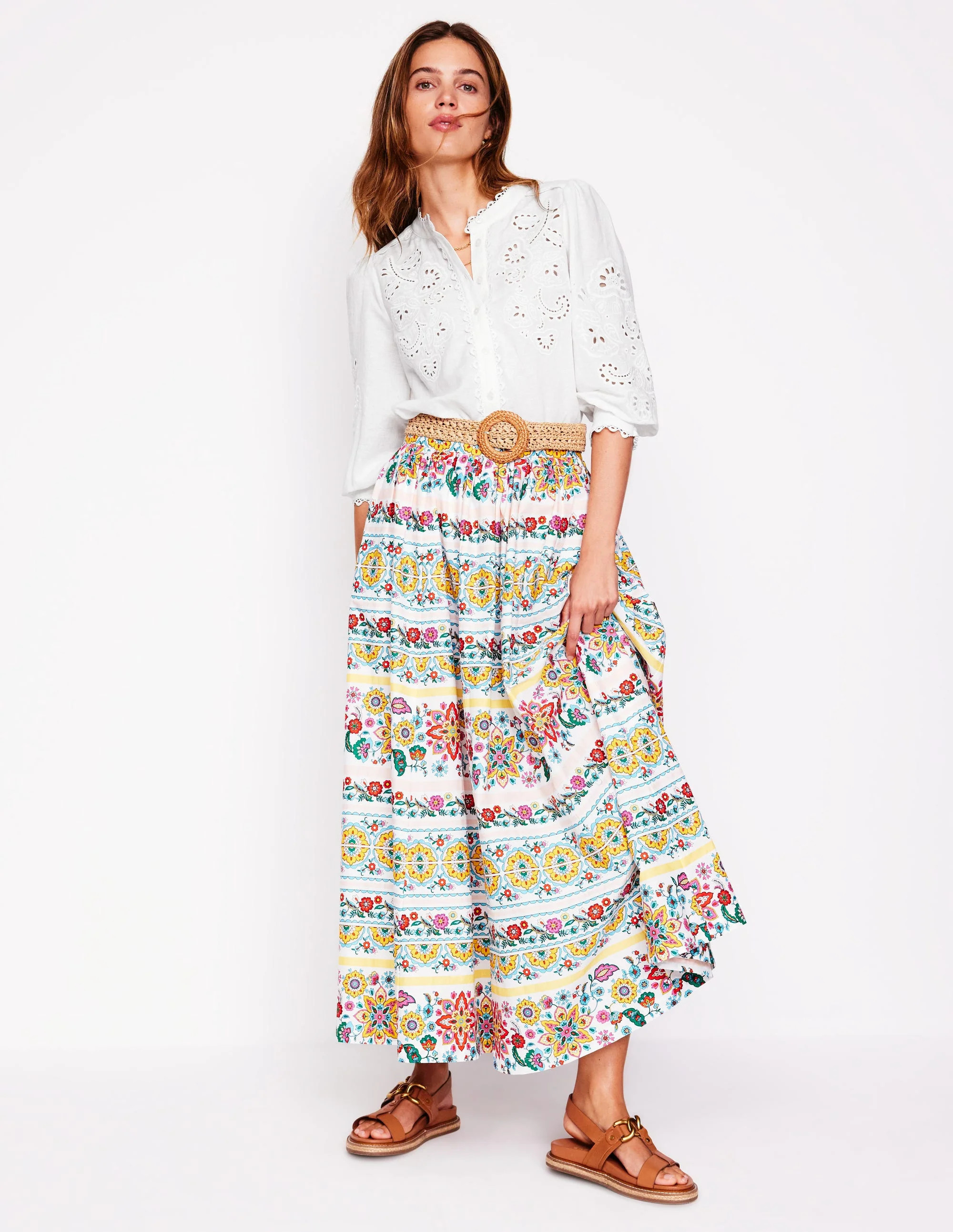 Alicia Cutwork Linen Top-White, Cutwork Embroidery | Boden (US)