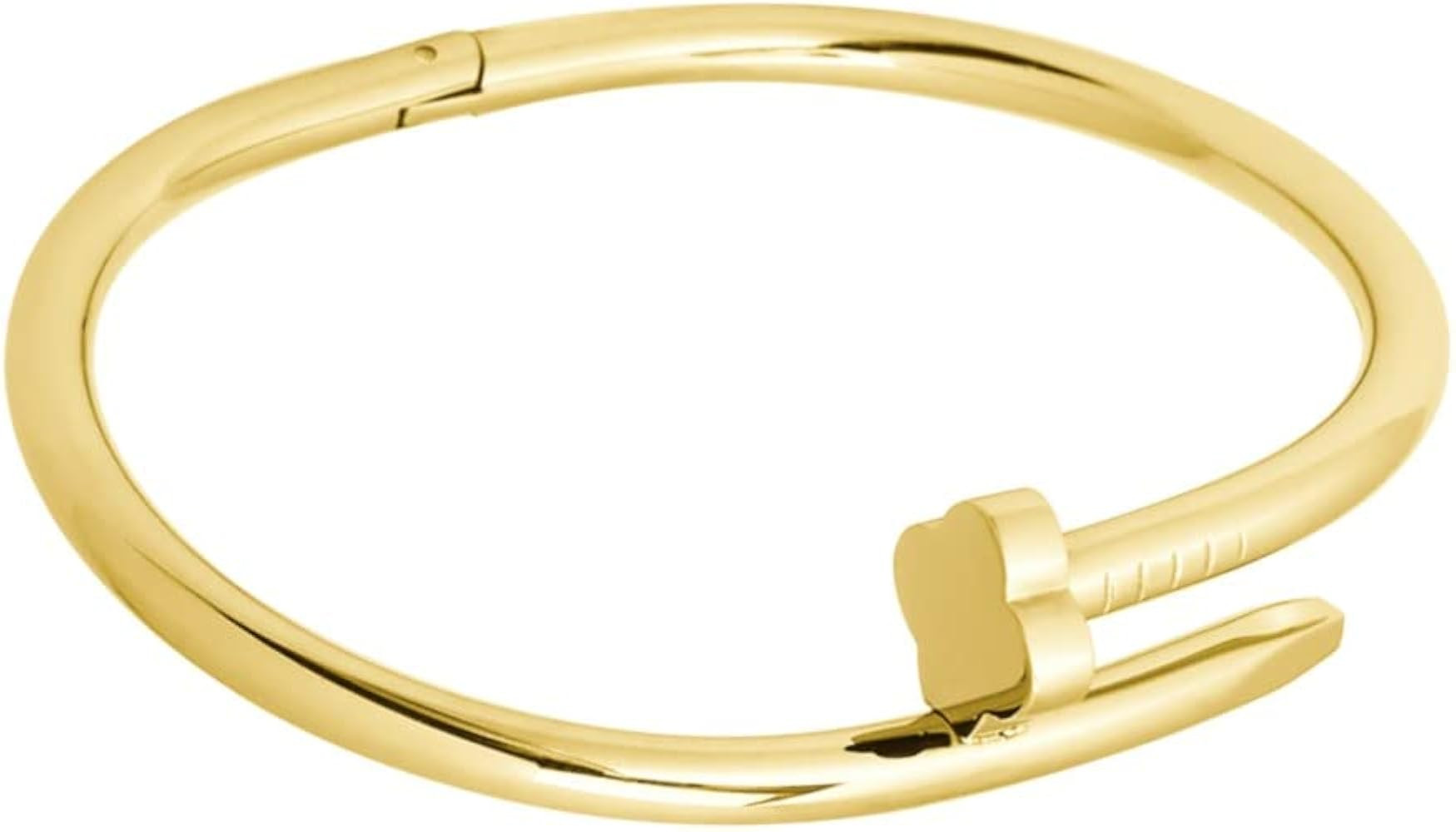 18k Gold Cuff Bracelet Bracelet for Women Asymmetric Opened Bracelet Minimalist Cuff Open Nail Br... | Amazon (US)