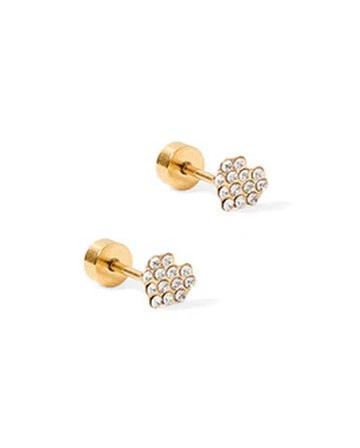 Screwback Stud Earrings - Leo Clear - Shop LINNY CO | LINNY CO LLC