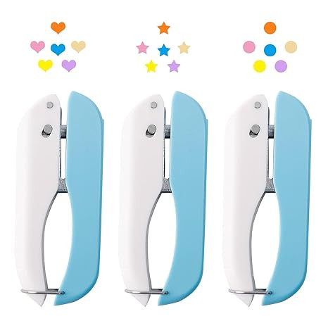 UCEC 3 Pack Paper Craft Hole Punch Shapes, 1/4 Inch Single Hole Puncher for Crafts, Small Handhel... | Amazon (US)