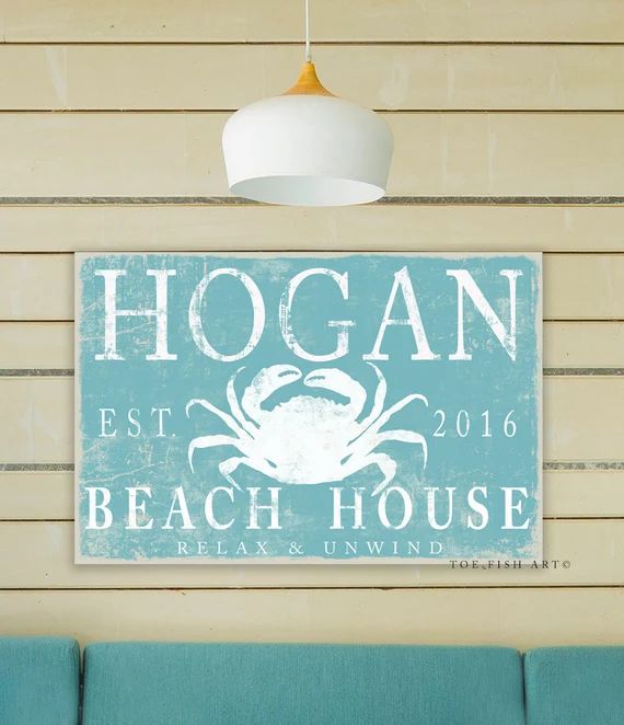 Personalized Beach House Sign Coastal Wall Art Beach House | Etsy | Etsy (US)