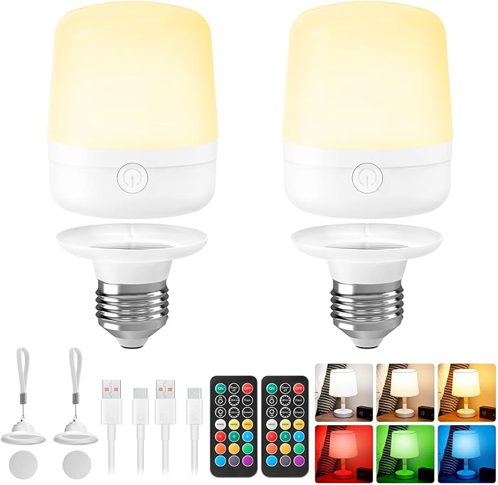 Brightown E26 Rechargeable Light Bulb with Remote Timer and 3 Color Temperatures, Battery Backup ... | Amazon (CA)