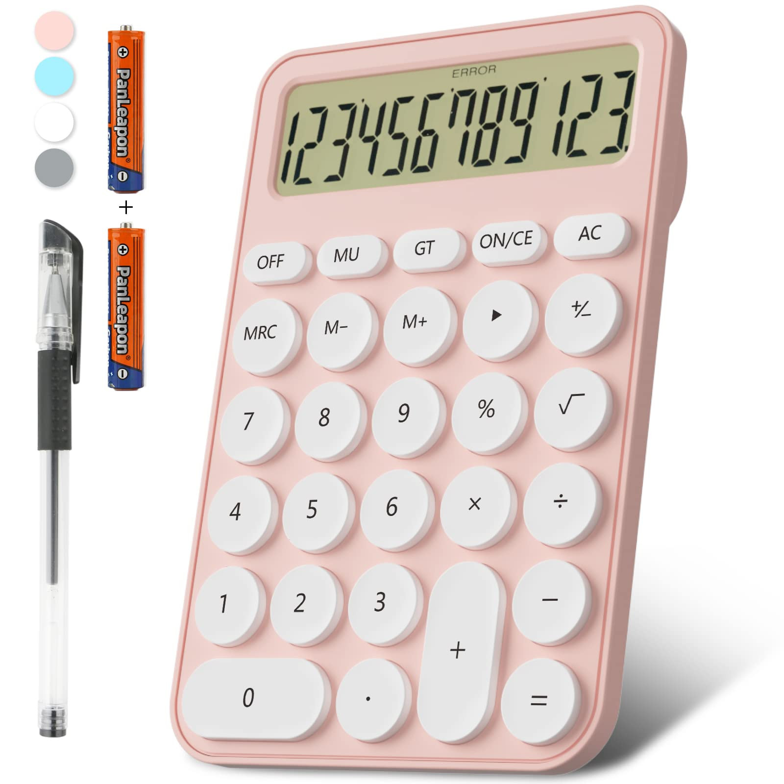 Cute Calculators Desktop Size 6.3 * 4.3in/16 * 11cm, DECKLIT Battery 12 Digit Desk Calculator Ext... | Amazon (US)
