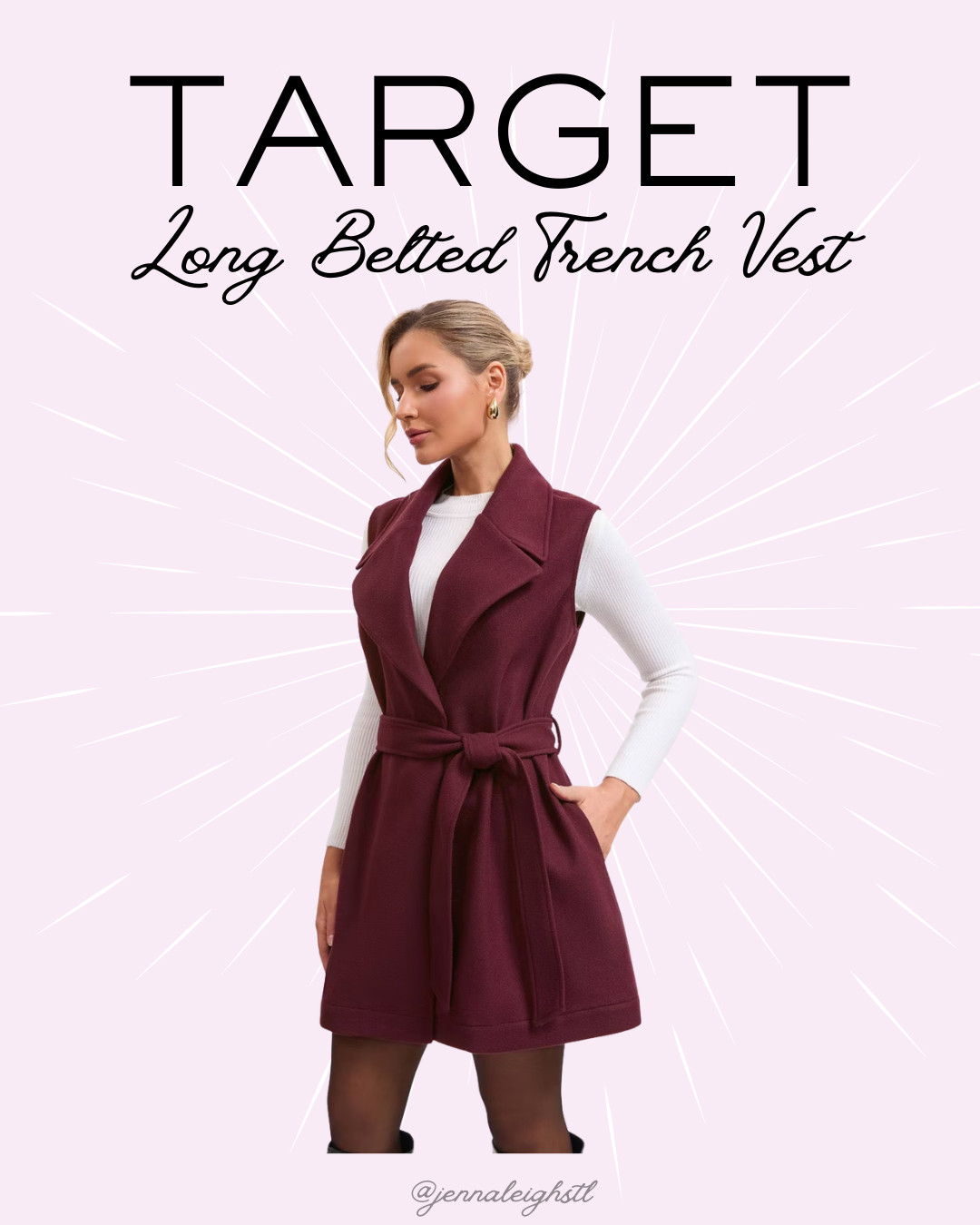 This wine red trench vest from Target is such a good fall find! I’m loving the long belted style and rich color. Such an easy piece to layer over your favorite fall outfits. 

 #LTKSeasonal #LTKMidsize #LTKWorkwear