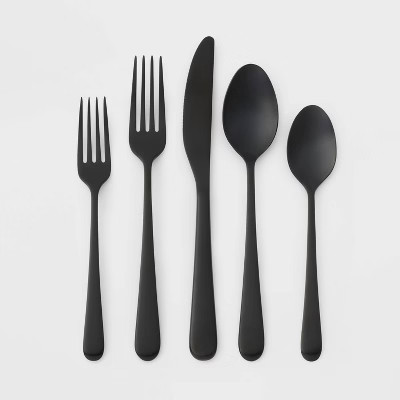 20pc Harrington Flatware Set Black - Threshold™ | Target