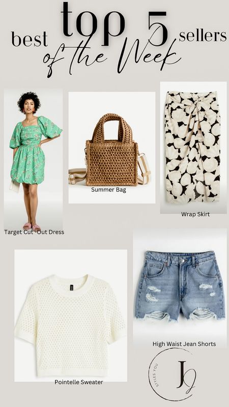Top FIVE of the Week
Target cut out Dress
Pointelle Sweater
H&M Bag
Wrap Skirt 
High waist jean shorts 

#LTKFind #LTKunder50 #LTKSeasonal