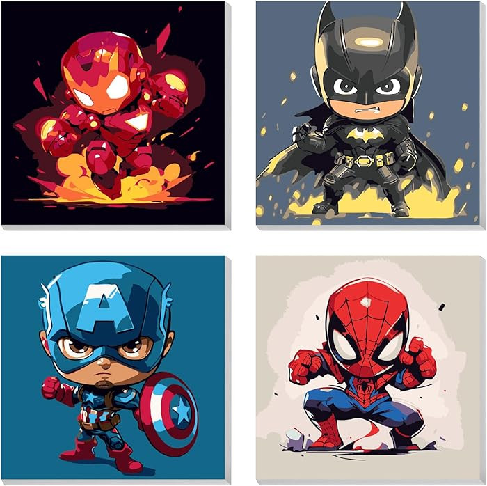 4 Pack Paint by Numbers Kit for Kids Paint by Number Kits Age 4-8 Painting Canvas for Kids Ages 8... | Amazon (US)