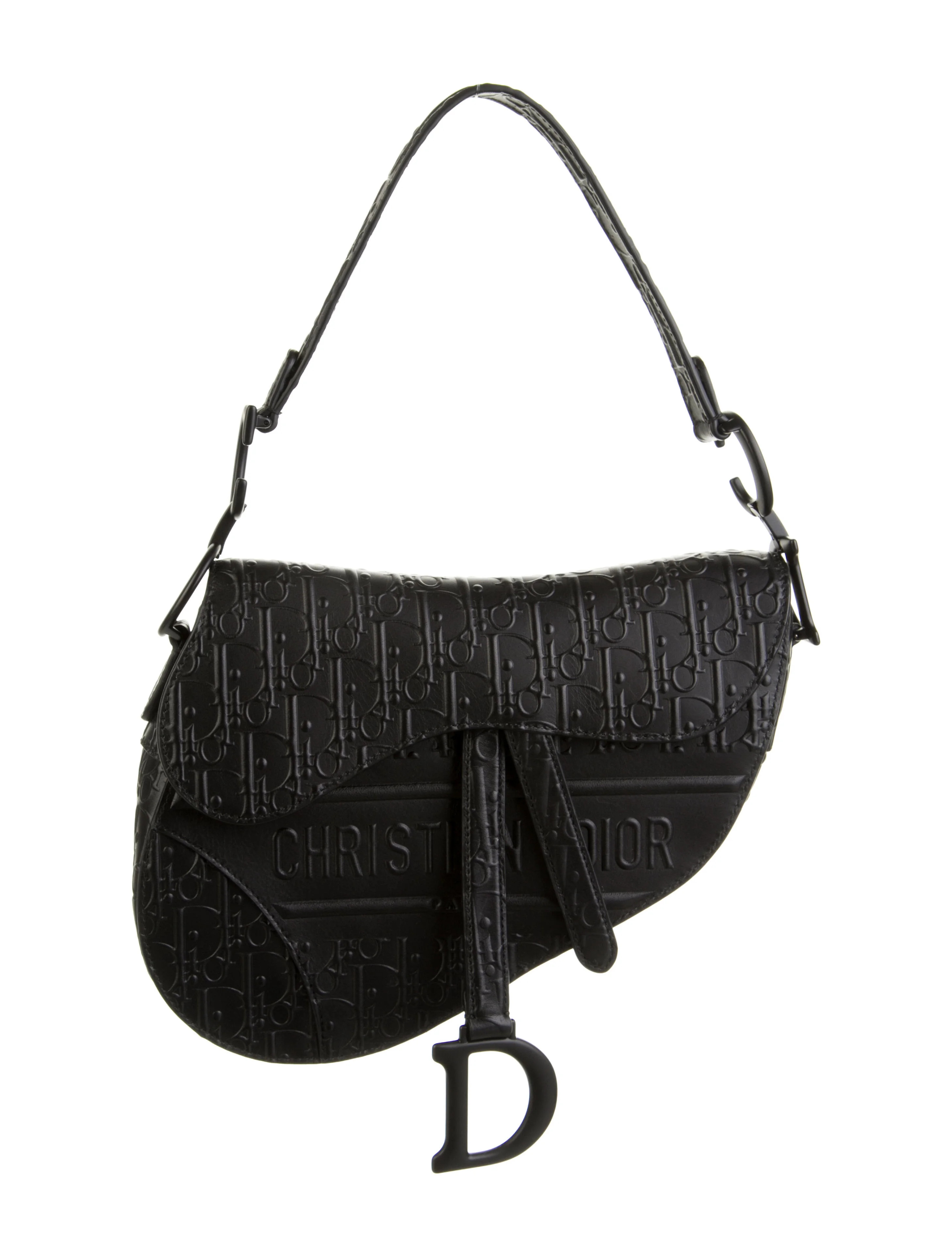 2021 Calfskin Embossed Oblique Saddle Bag | The RealReal