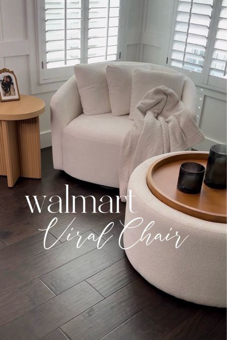 Creating this cozy nook with the viral oversized chair from Walmart. It swivels, is oversized and super comfy! I love this storage ottoman for under $200. I was thinking of using it elsewhere, but I love with this chair if you add a 2nd or 3 more to create a cozy conversational area.
#ltkhome

#LTKover40 #LTKstyletip #LTKfamily
