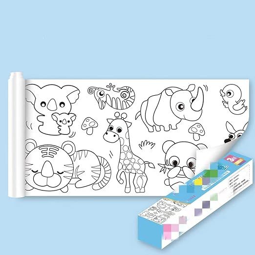 Children's Drawing Roll,Coloring Paper Roll for Kids,DIY Sticky Painting Color Filling Paper,Crea... | Amazon (US)