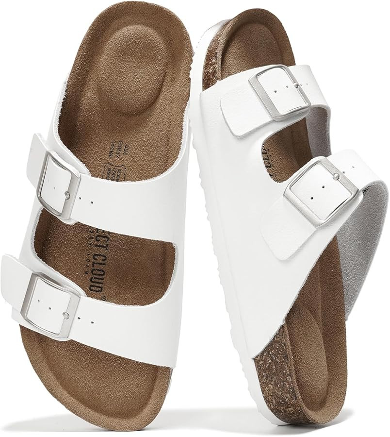 Project Cloud 100% Genuine Leather Flat Sandals Women Comfortable Beach Essentials Womens Sandals... | Amazon (US)