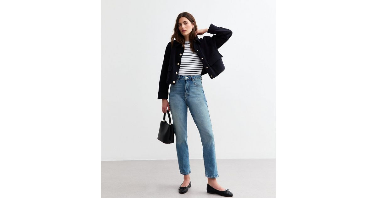Blue Vintage Tint Hannah Ankle Grazer Straight Leg Jeans | New Look | New Look (UK)