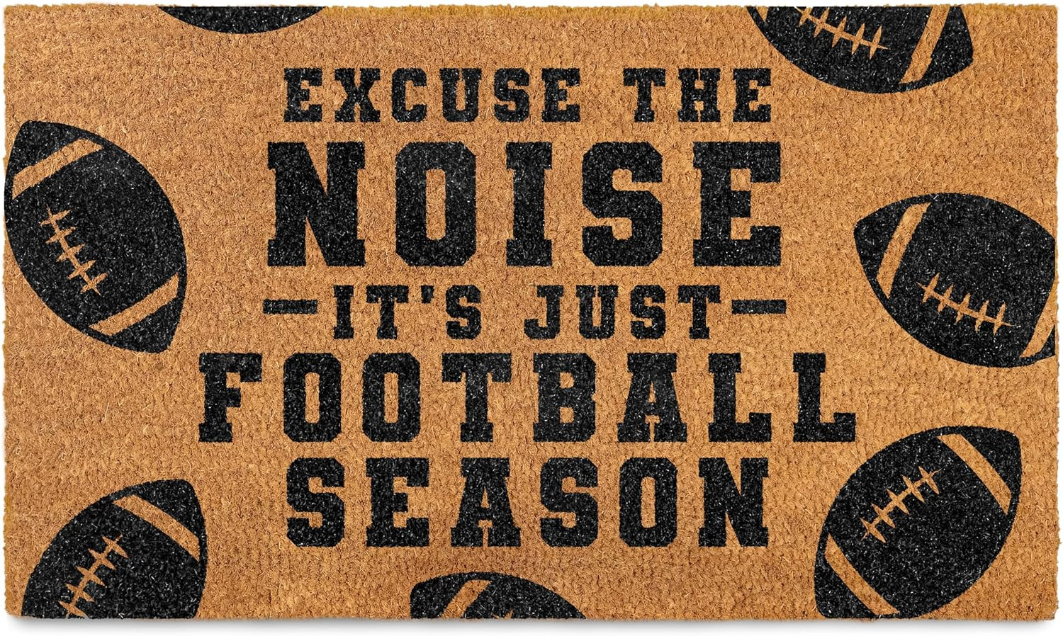 Excuse the Noise Its Just Football Season Doormat 30x17 Inch Welcome Mat | Amazon (US)