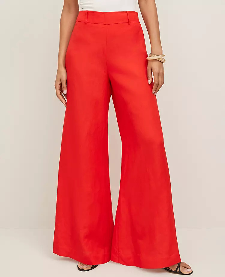 The Petite Statement Palazzo Pant in Linen Blend | Ann Taylor