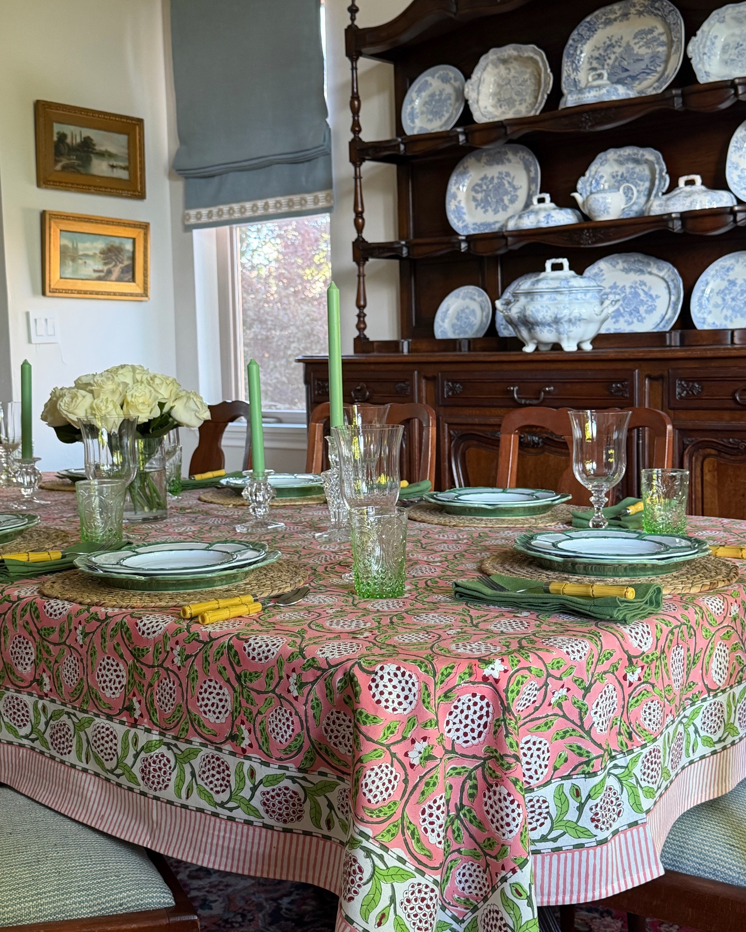 Such a sweet and easy summer tablescape. Love this happy tablecloth from Amazon, melamine plates from @Michaels and a simple flower arrangement of white roses.

#LTKdayinmylife #LTKfoodie #LTKHome