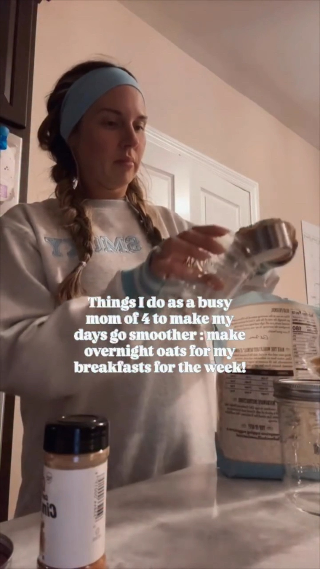 One of my 2026 resolutions was to eliminate my daily DoorDash breakfast orders so I am helping keep that true by making my overnight oats again! Morning me loves that nighttime me does this! They are super easy to make, so yummy and good for your gut!

Recipe: 1/2 cup steel cut oats, 1/2 tbsp brown sugar (can substitute with maple syrup or honey), 1-2tbsp of peanut butter, a sprinkle of cinnamon powder & a 1/2 cup of milk. Stir it all together and put it in the fridge. In the morning I add a splash of milk & cut up bananas to mine  

 #LTKdayinmylife #LTKmomlife #LTKfoodie