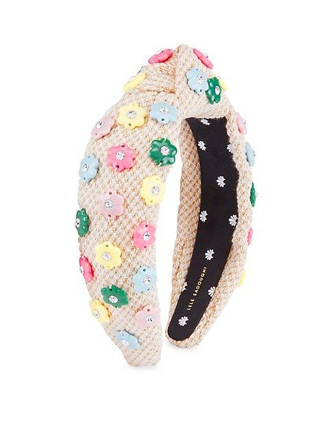 Daphne Resin Flower, Crystal, & Cotton Knotted Headband | Saks Fifth Avenue