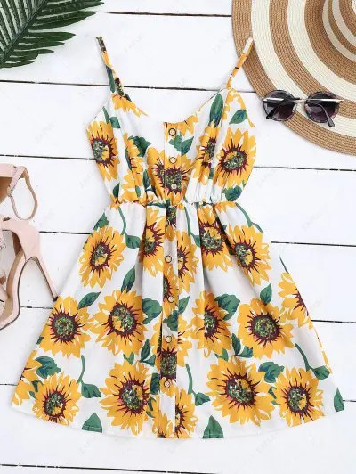 Smocked Floral Cami Mini Dress | ZAFUL (Global)