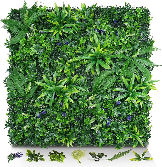 Artificial Grass Wall Panels, 20"x20" 12pcs Hedge Grass Backdrop, UV-Anti Fake Greenery Plant Box... | Amazon (US)