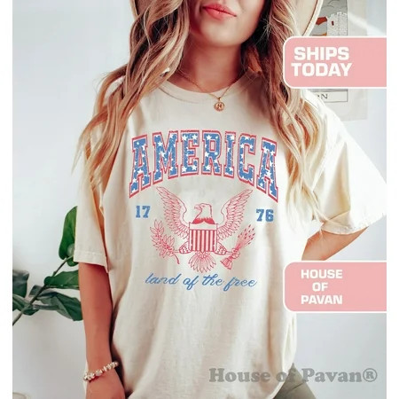USA shirt Summer BBQ t-shirt Red White and Blue America Tee Comfort Colors® Women s 4th of July Fourth of July Shirt T-Shirt 1776 Tee | Walmart (US)