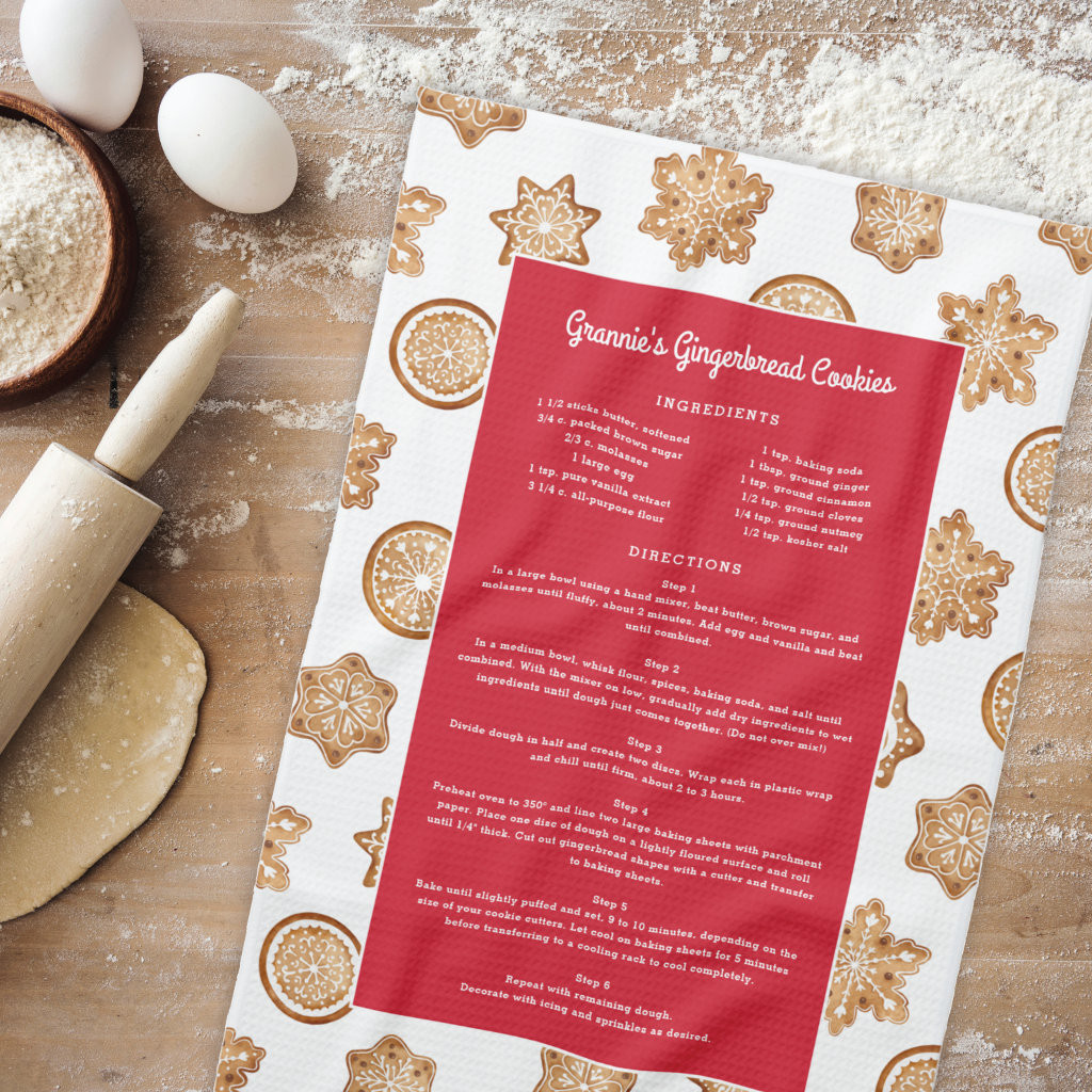 Gingerbread Recipe Sweet Christmas Keepsake Gift | Zazzle