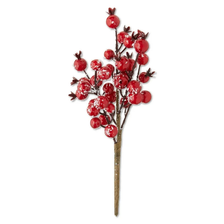 Red Frosted Berries Decorative Christmas Pick, 9 in, by Holiday Time | Walmart (US)
